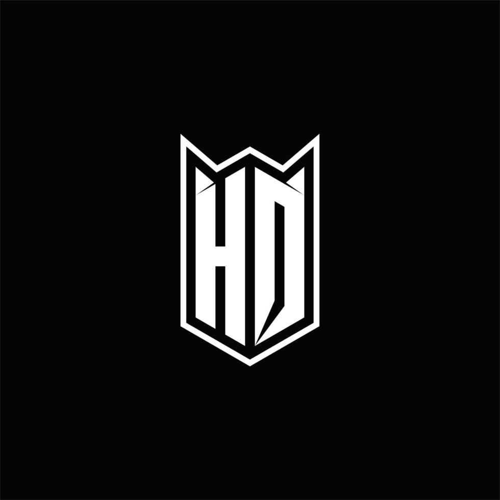 hq logo monograma con proteger forma diseños modelo vector