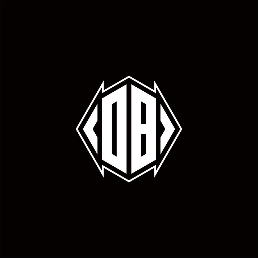 DB Logo monogram with shield shape designs template vector