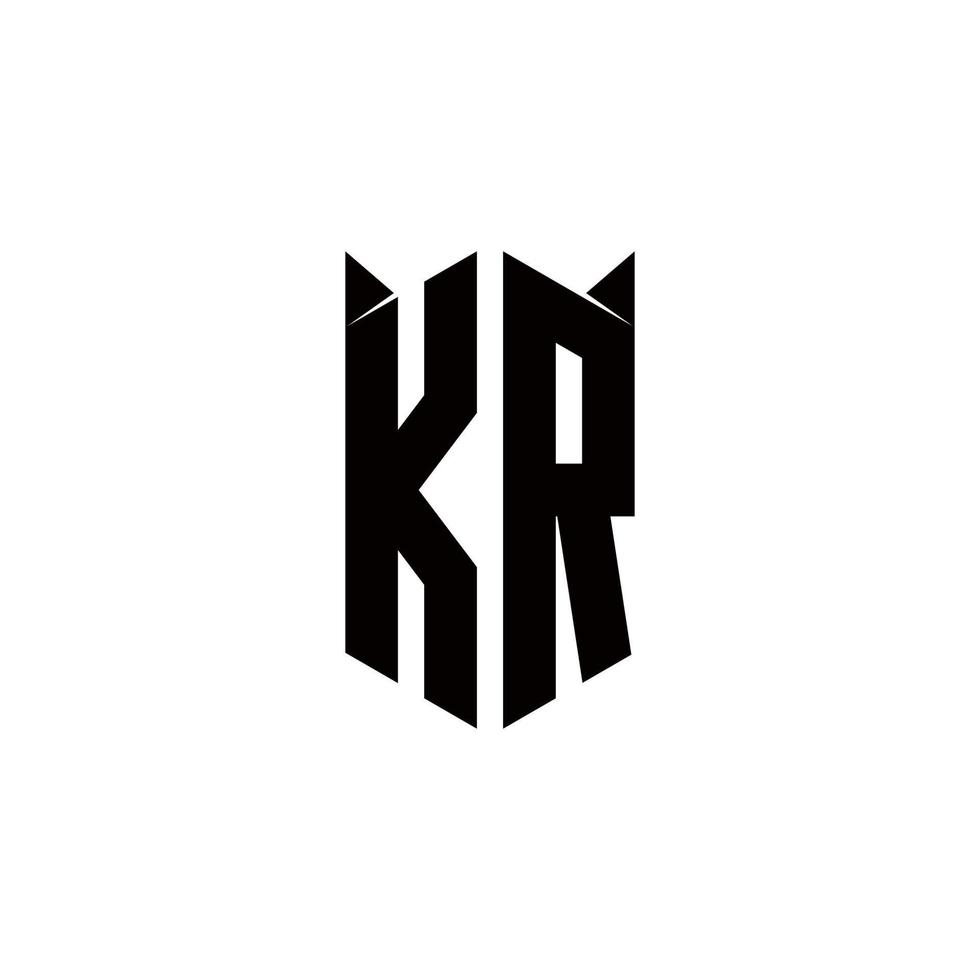 KR Logo monogram with shield shape designs template vector