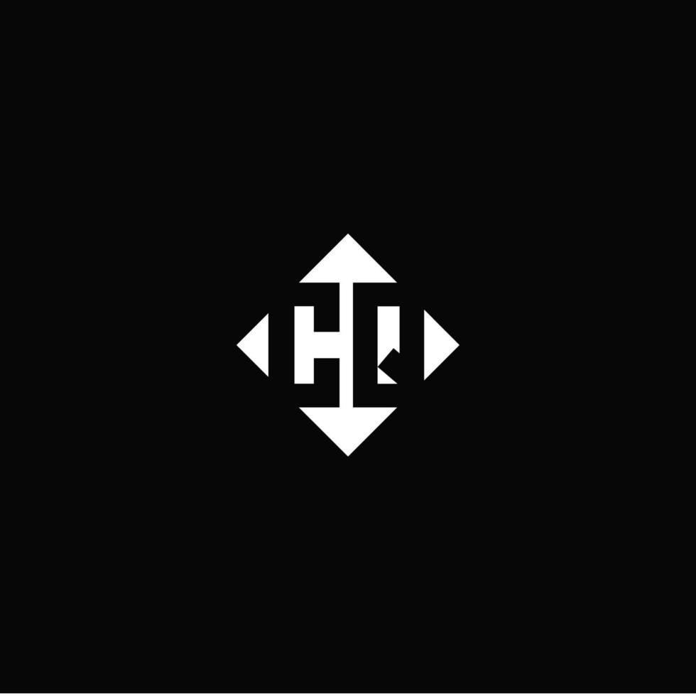Monogram logo design with diamond square shape vector