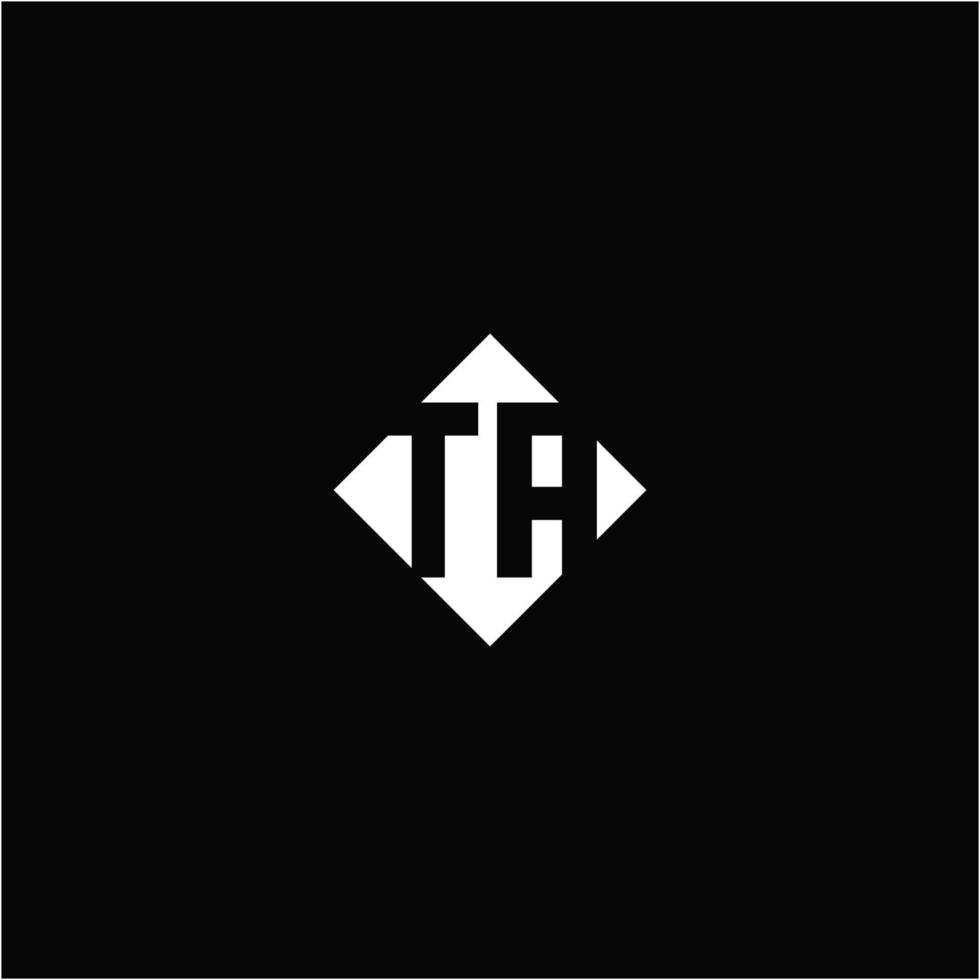 Monogram logo design with diamond square shape vector