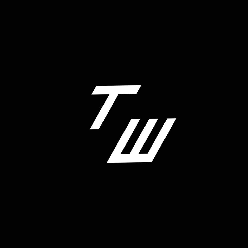 tw logo monograma con arriba a abajo estilo moderno diseño modelo vector