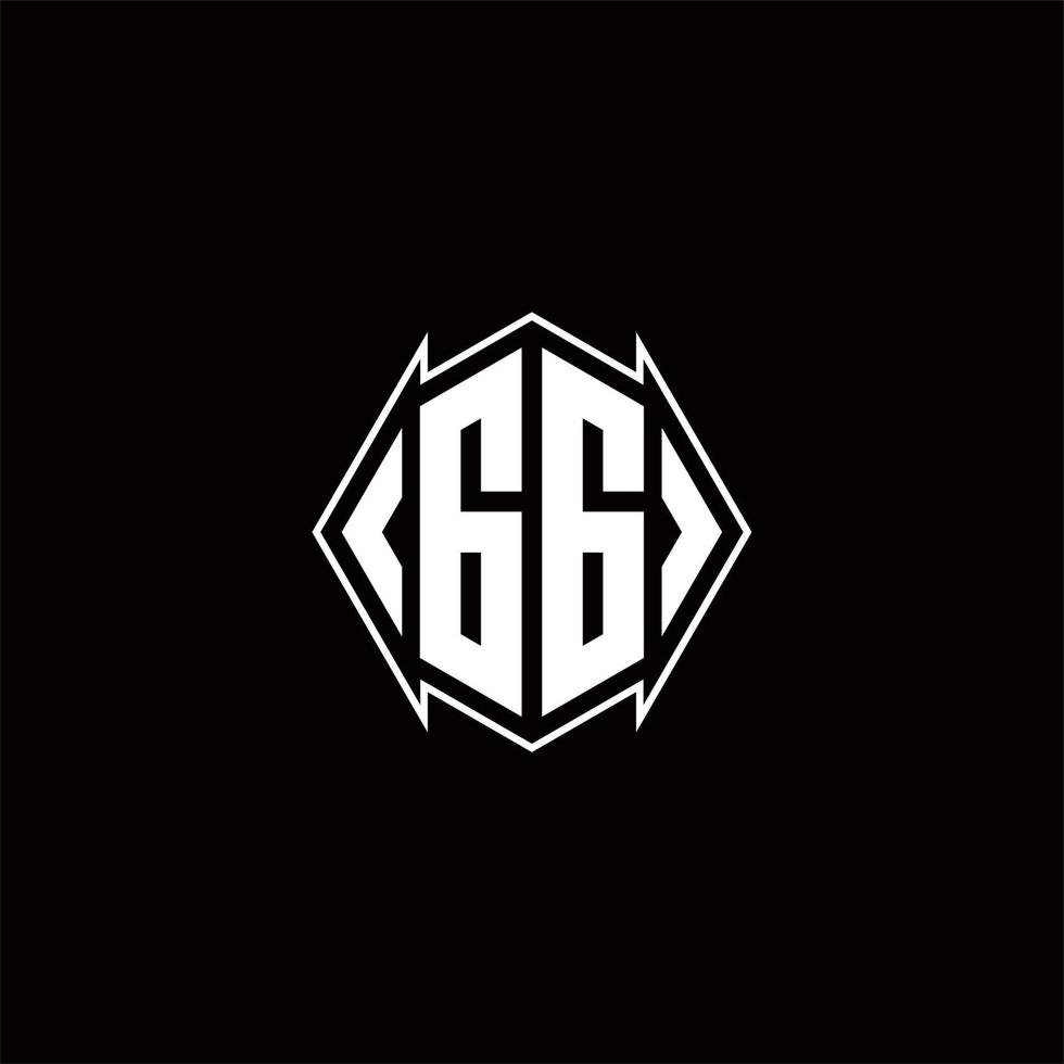 GG Logo monogram with shield shape designs template vector