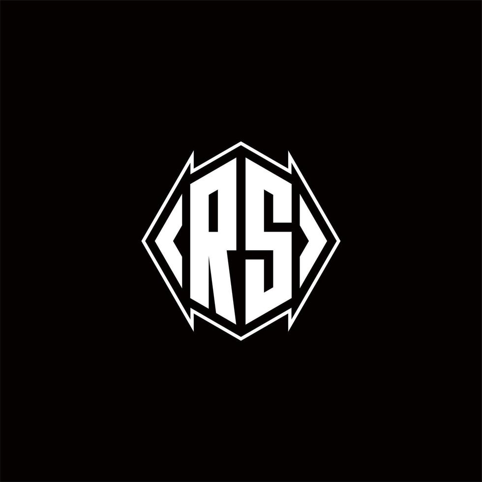 rs logo monograma con proteger forma diseños modelo vector