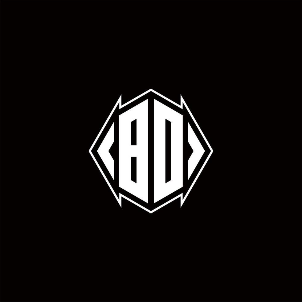 bd logo monograma con proteger forma diseños modelo vector