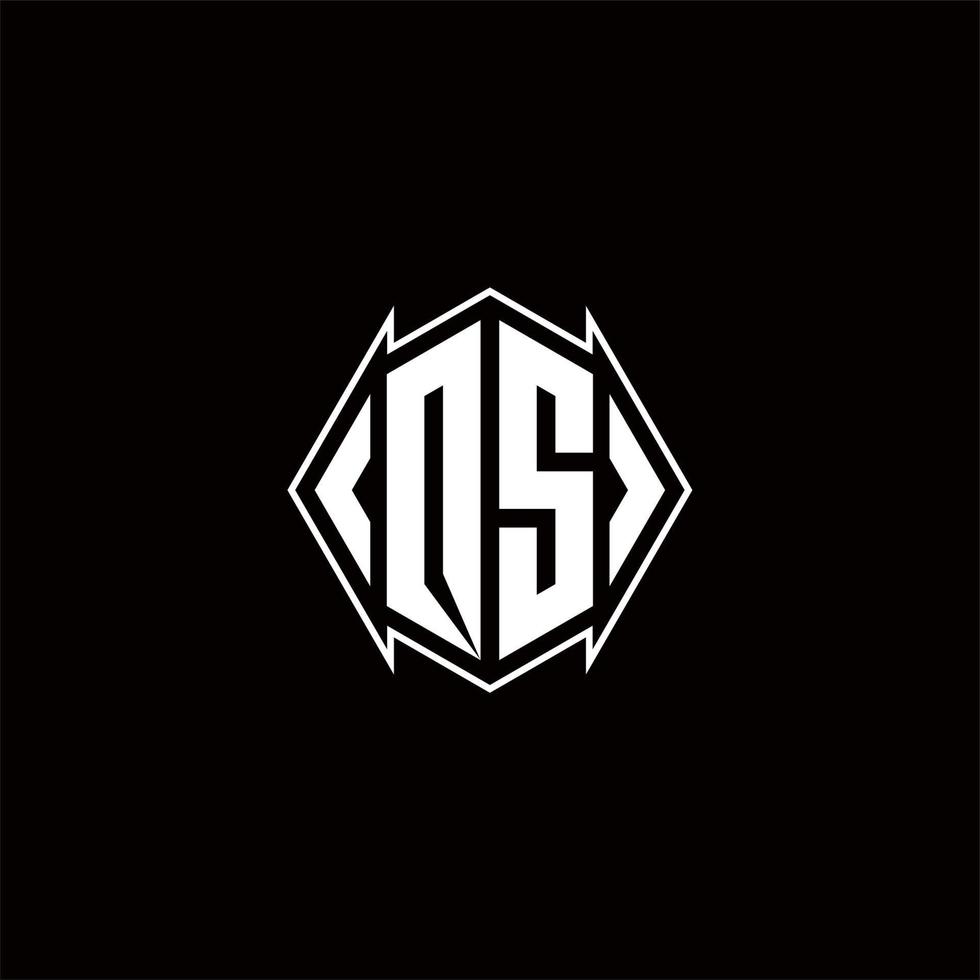 QS Logo monogram with shield shape designs template vector