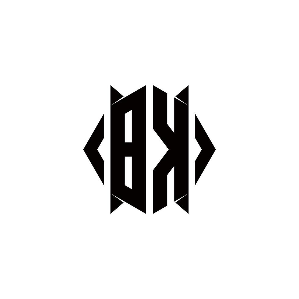 BK Logo monogram with shield shape designs template vector
