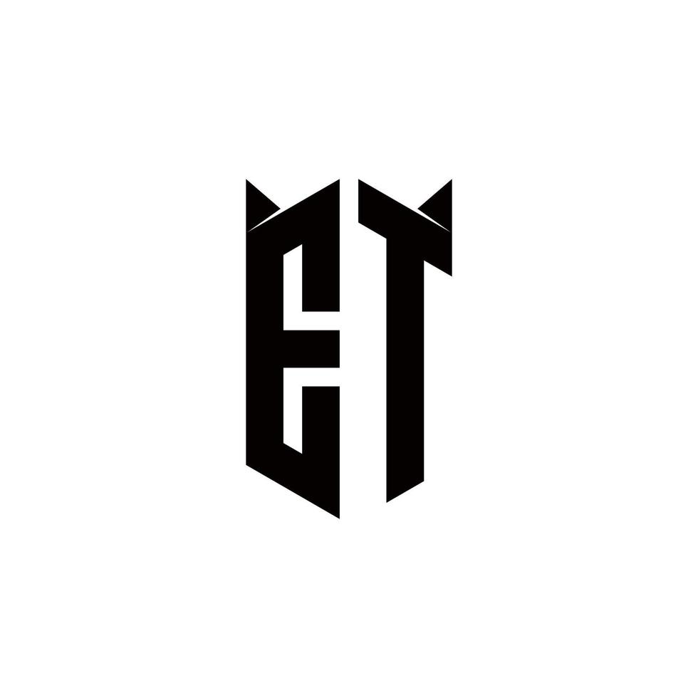 ET Logo monogram with shield shape designs template vector