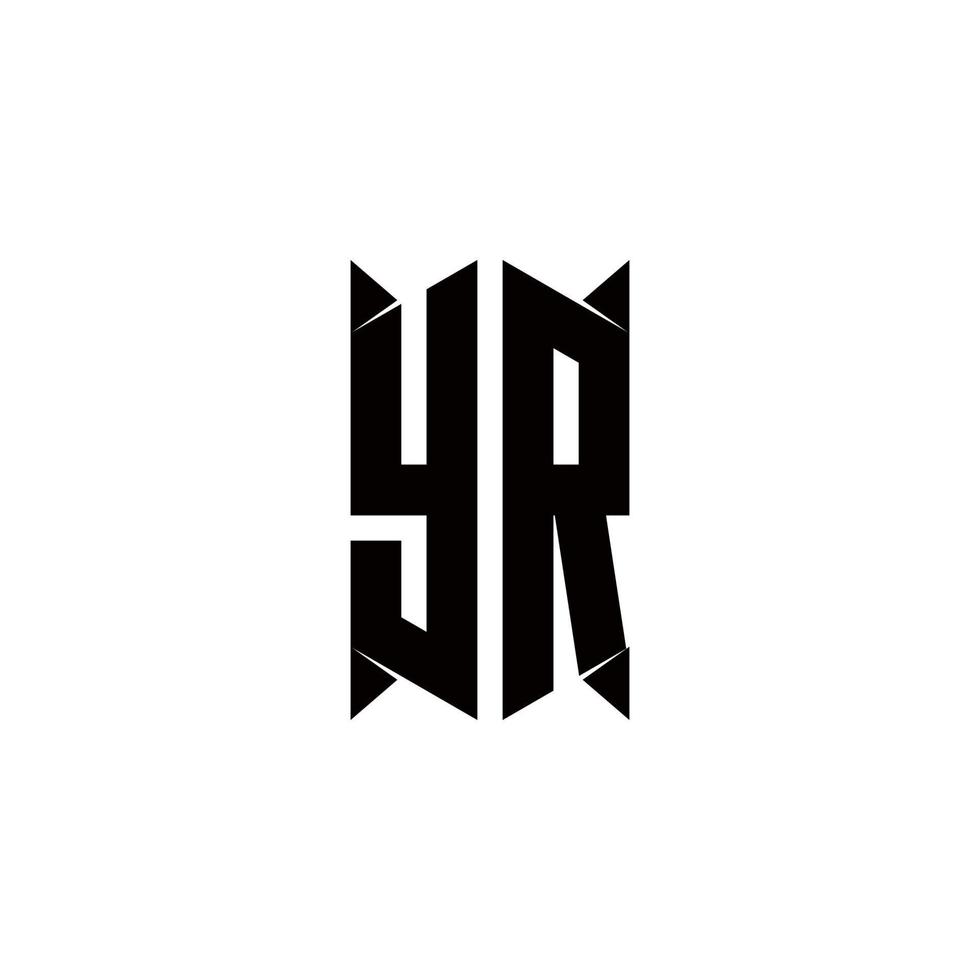 YR Logo monogram with shield shape designs template vector