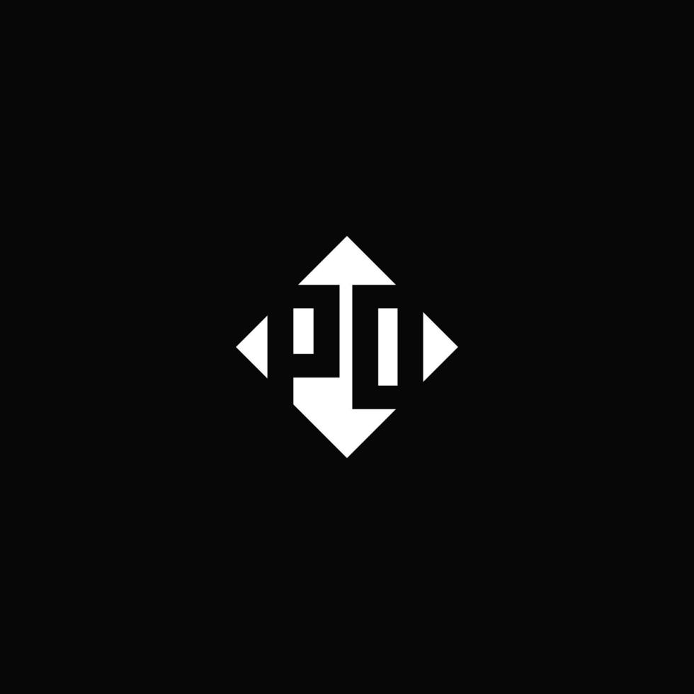 Monogram logo design with diamond square shape vector