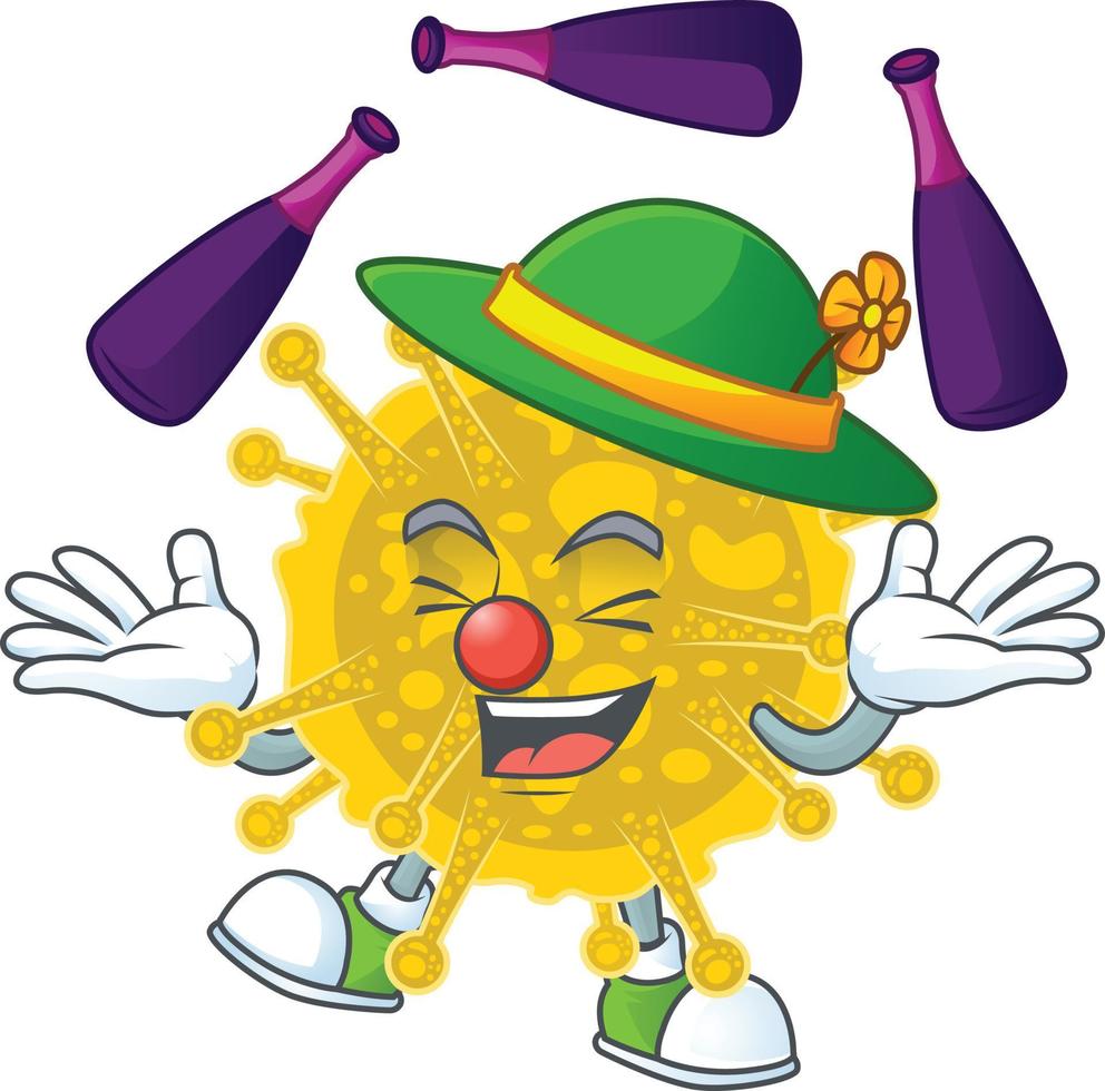 A cartoon character of coronavirus pandemic vector