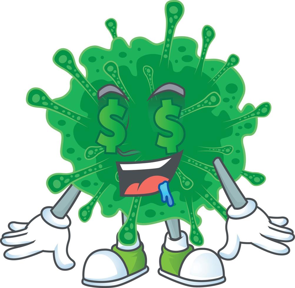 un dibujos animados personaje de coronavirus neumonía vector