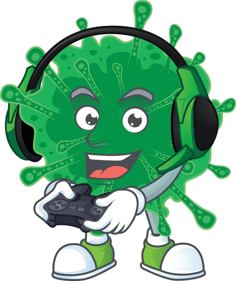 A cartoon character of coronavirus pneumonia vector