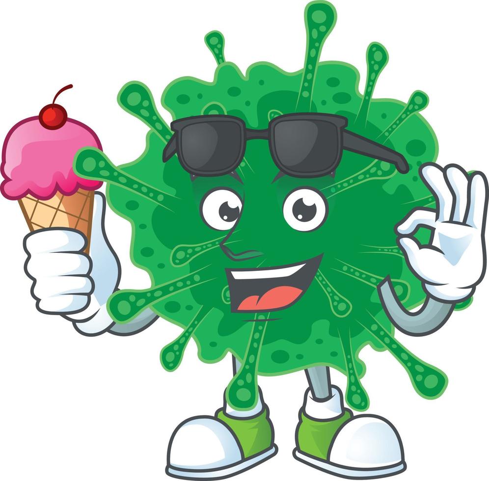 A cartoon character of coronavirus pneumonia vector