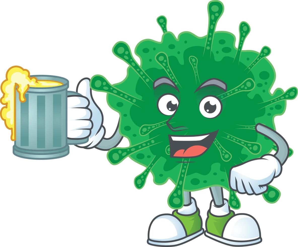 A cartoon character of coronavirus pneumonia vector