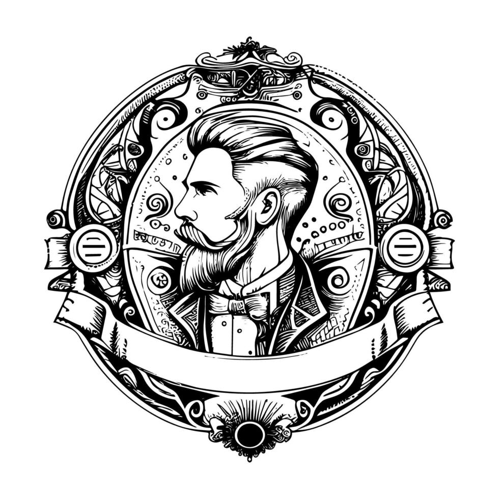 classic and stylish man in a barber representing a professional barbershop vector