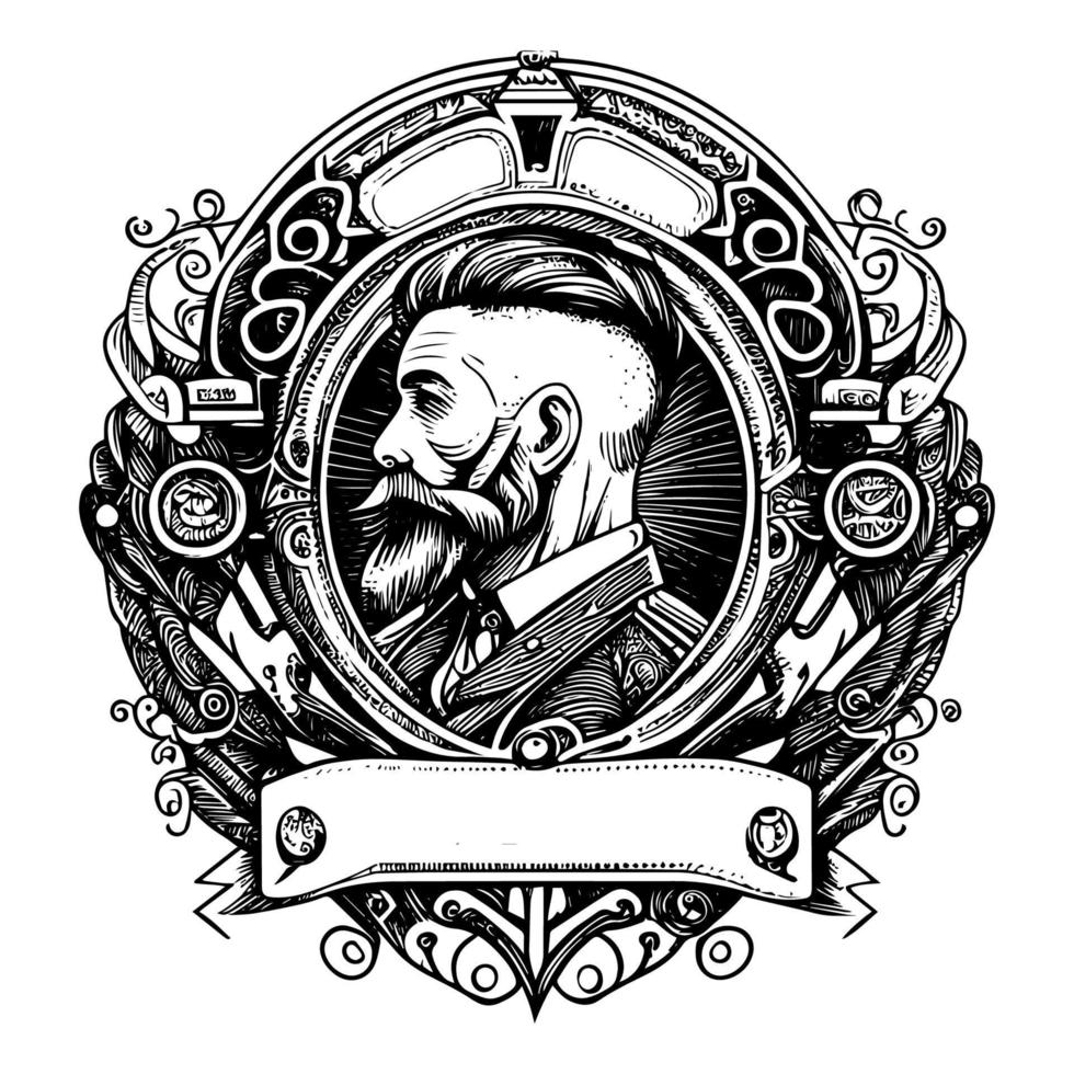 classic and stylish man in a barber representing a professional barbershop vector