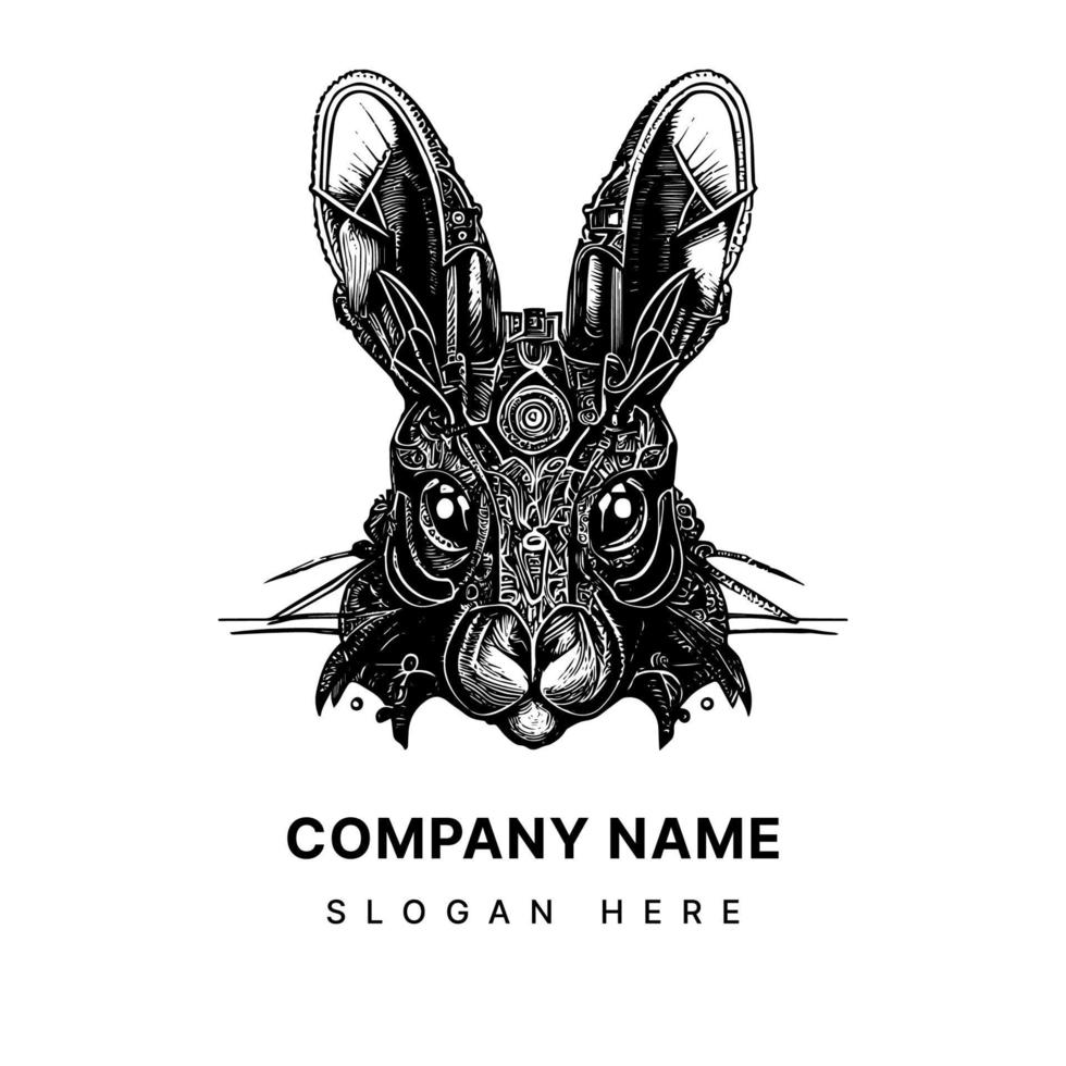 rabbit bunny logo steampunk is a whimsical and creative symbol of curiosity and ingenuity. It blends the charm of a classic bunny with a futuristic steampunk aesthetic vector