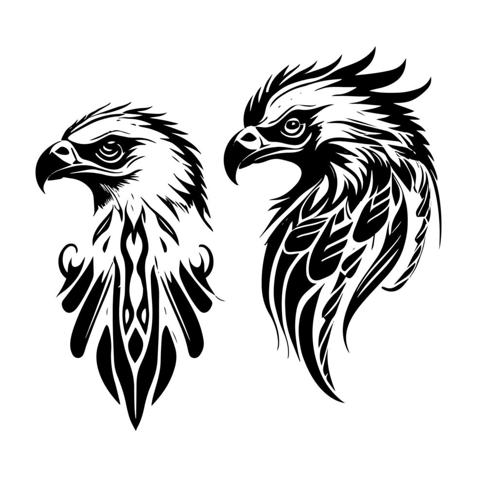 águila tribal tatuaje diseño representando fuerza y libertad en sus intrincado líneas y curvas vector