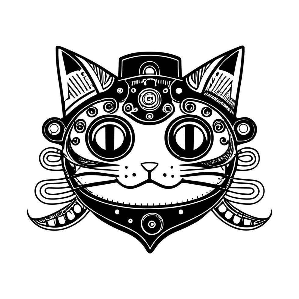 Kawaii Cat logo is a charmingly cute design illustration vector