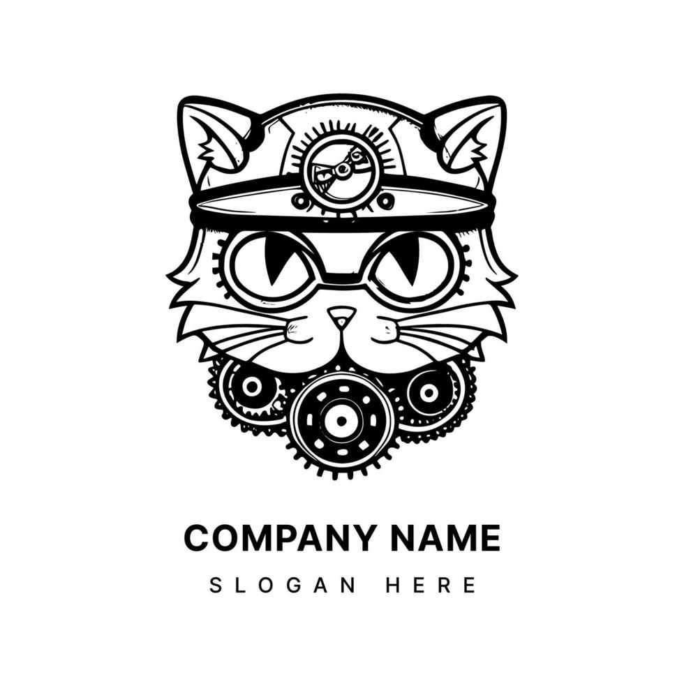 Kawaii Cat logo is a charmingly cute design illustration vector