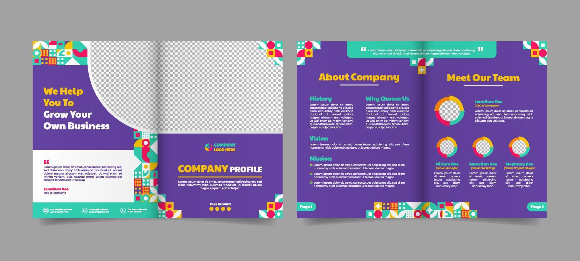 Creative Geometric Company Profile Template vector