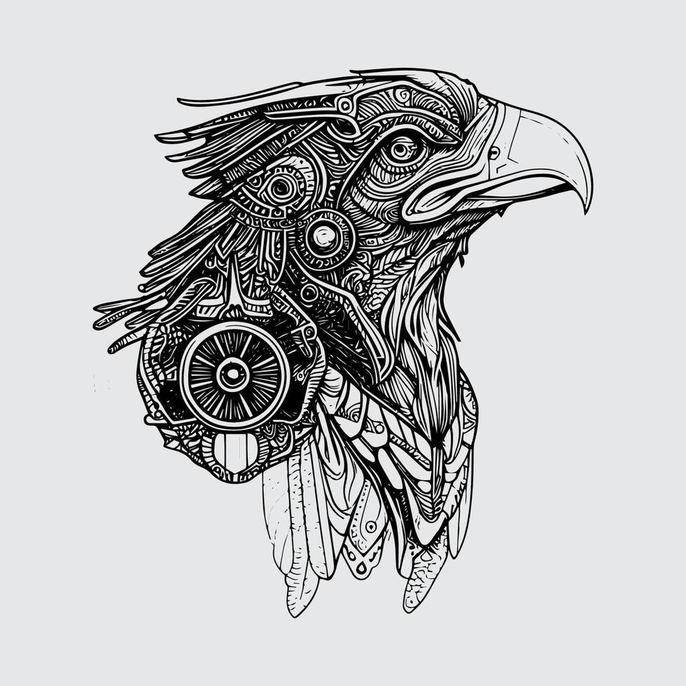 eagle head is a powerful and majestic image, featuring a fierce bird of prey with sharp eyes, a sharp beak, and feathers that symbolize strength and freedom vector