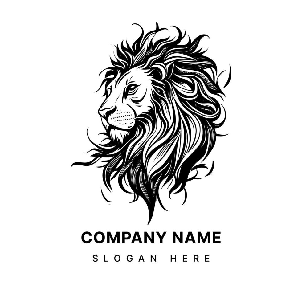 león cabeza logo tribal tatuaje ilustración para valor y liderazgo rugido con confianza vector