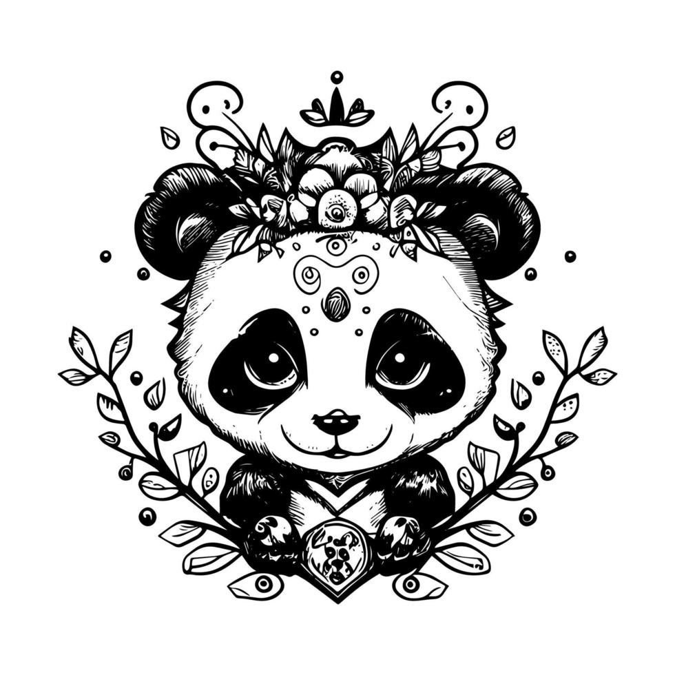 Kawaii Panda Logo is a Charming and Irresistible Design vector