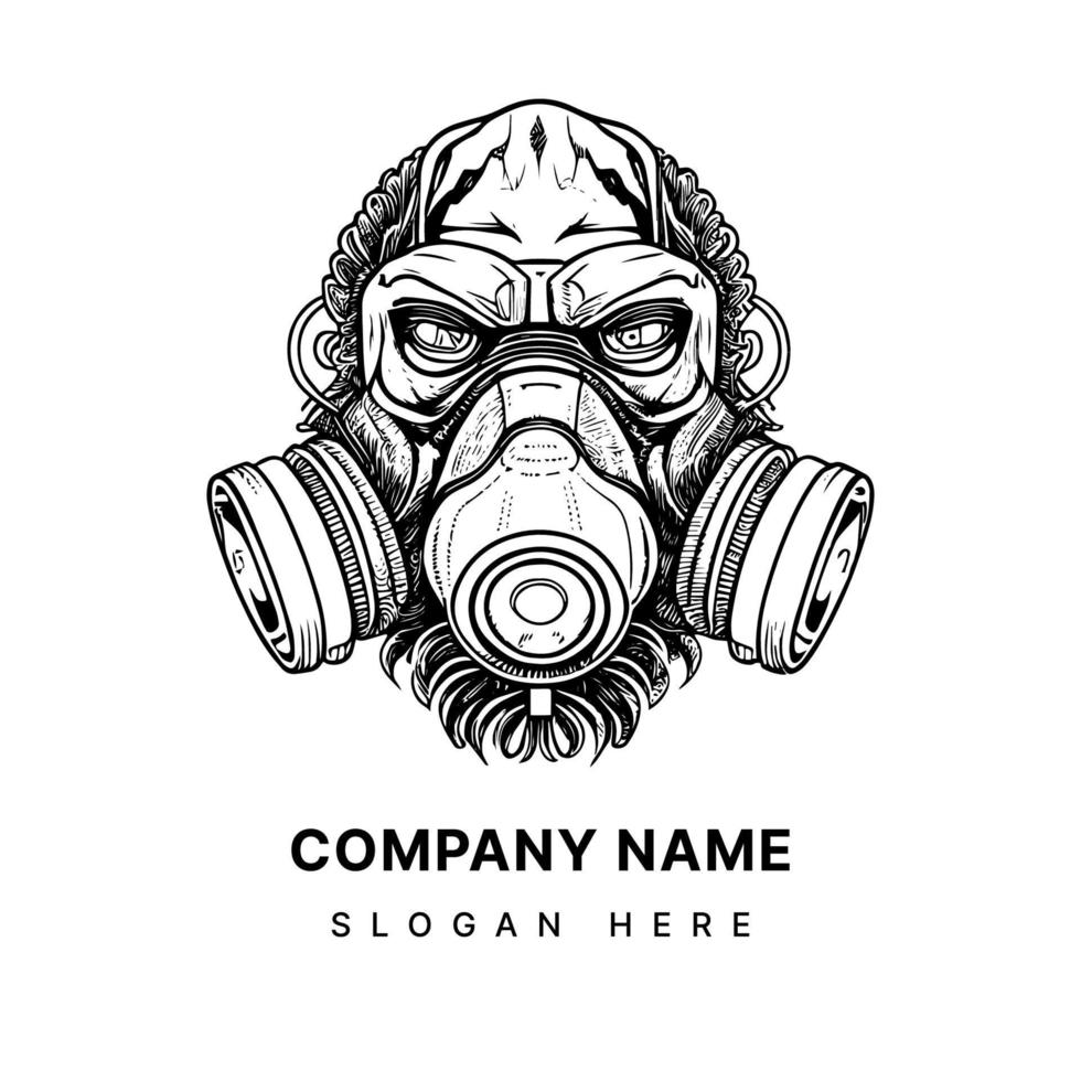 The Angry Gorilla with a Gas Mask Illustration that Sends a Powerful Message vector