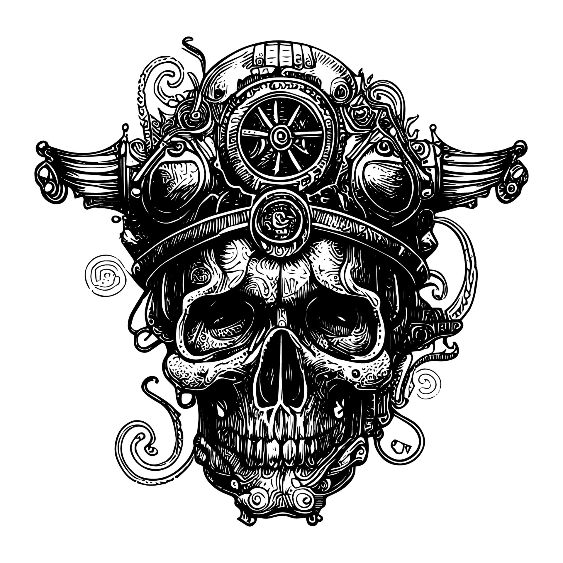 Pirate Skull Tattoo Vector Images over 10000