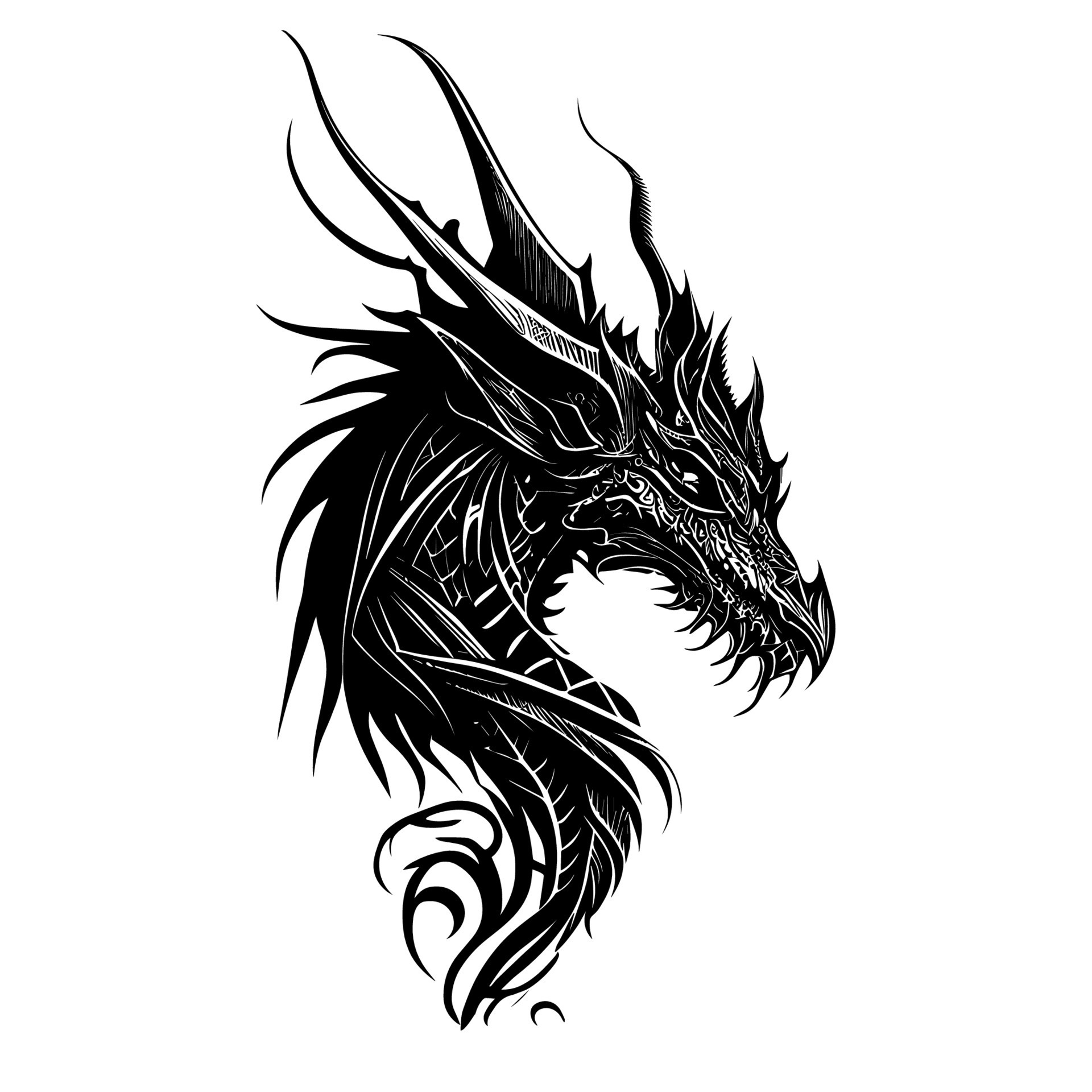 Dragon Tribal Tattoo Logo for Strength and Power Unleash Your Inner 