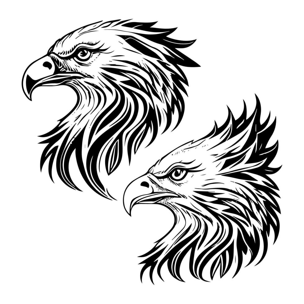 águila tribal tatuaje diseño representando fuerza y libertad en sus intrincado líneas y curvas vector