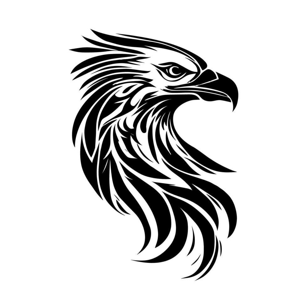 Eagle tribal tattoo design representing strength and freedom in its intricate lines and curves vector