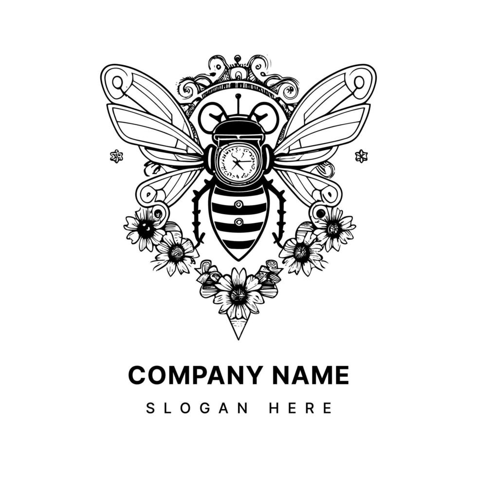 Bee Kawaii logo features a chubby bee with blushing cheeks and adorable wings, sure to sweeten up any brand or product vector