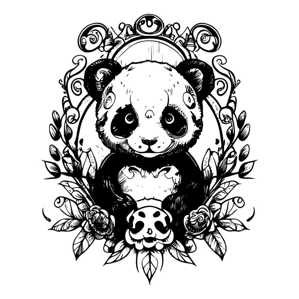 Kawaii Panda Logo is a Charming and Irresistible Design vector