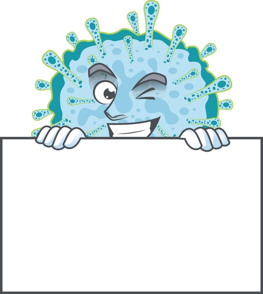 A cartoon character of coronavirus illness vector