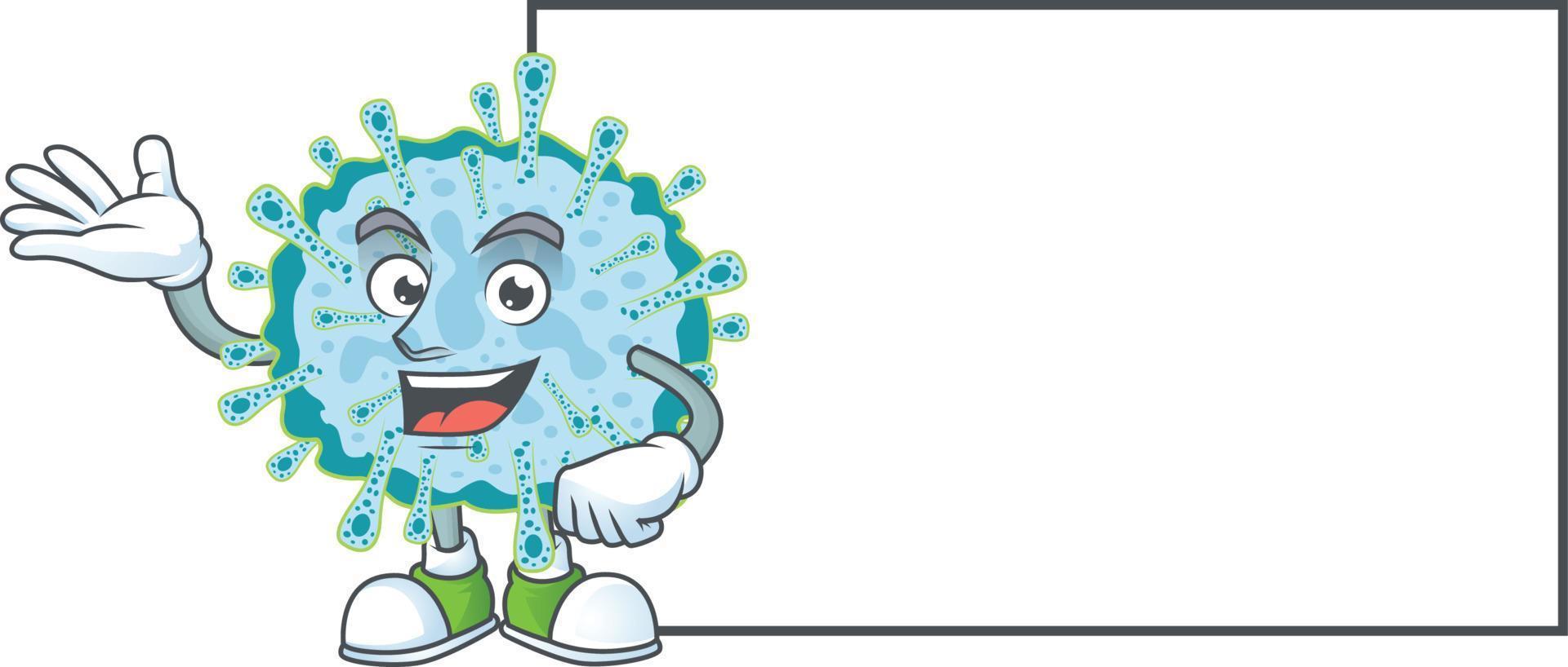 un dibujos animados personaje de coronavirus enfermedad vector