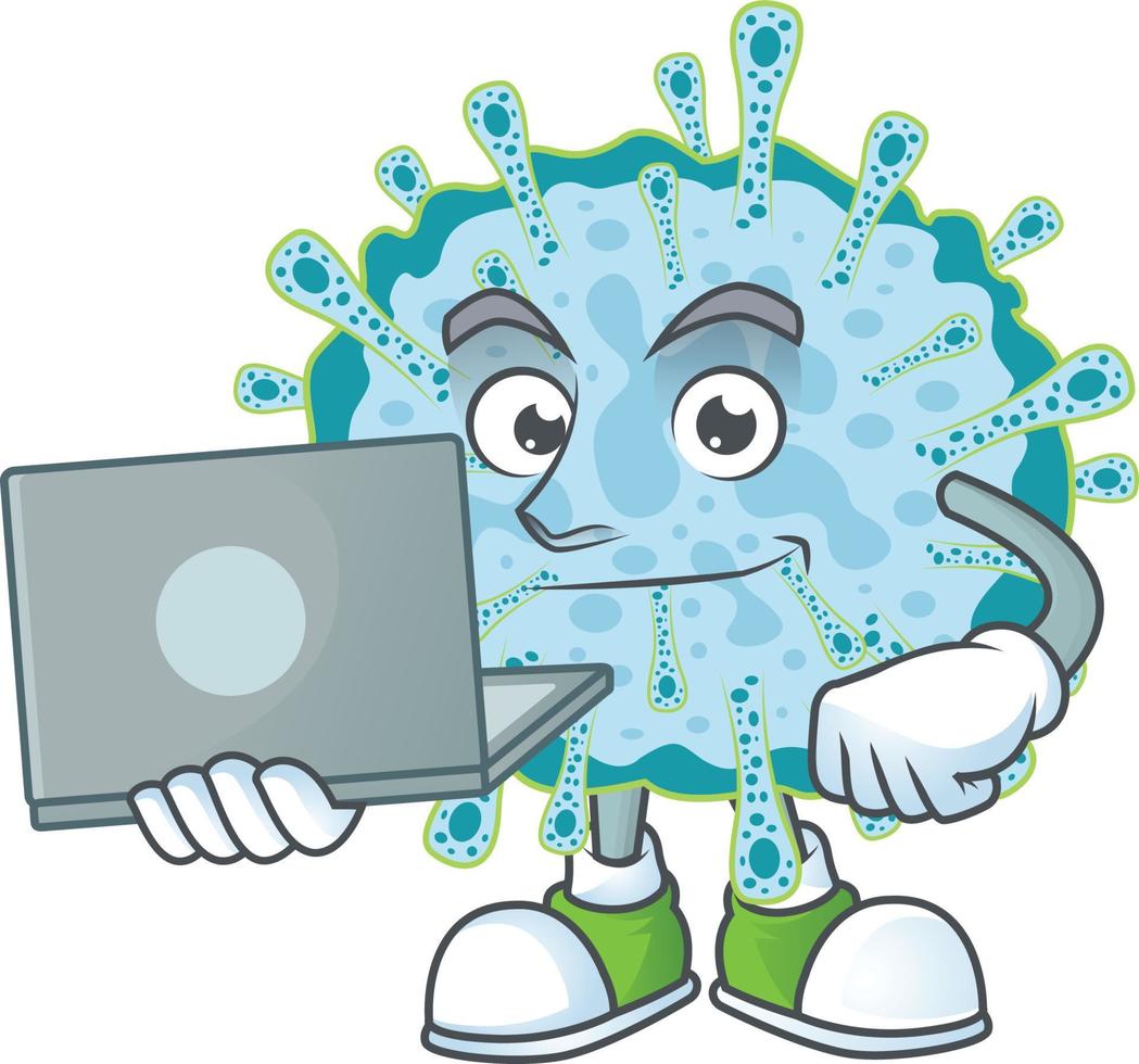 A cartoon character of coronavirus illness vector