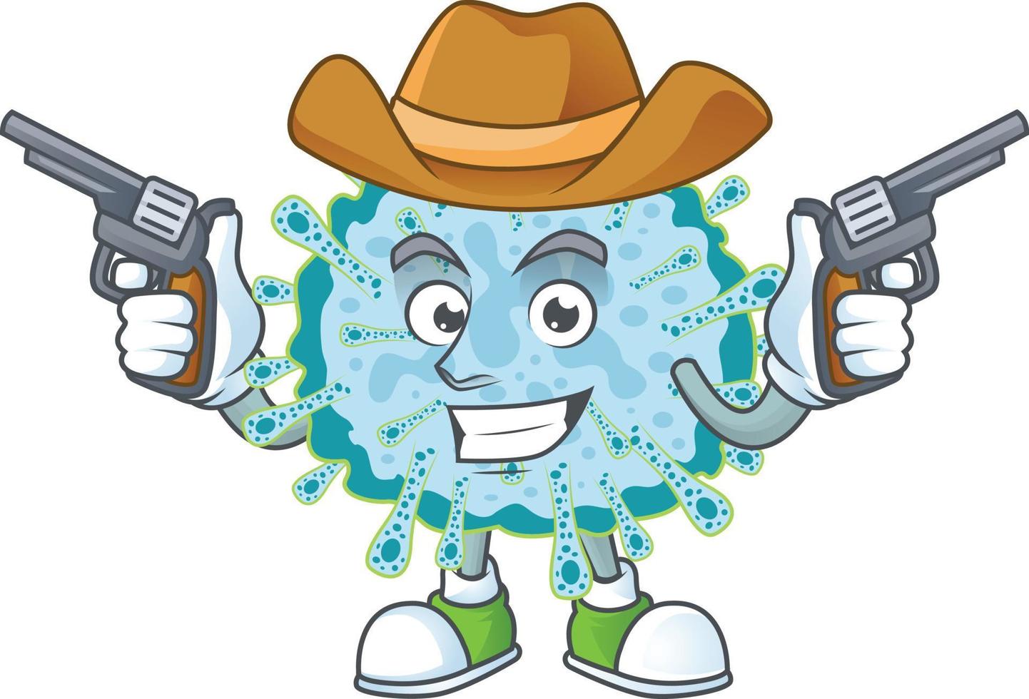A cartoon character of coronavirus illness vector