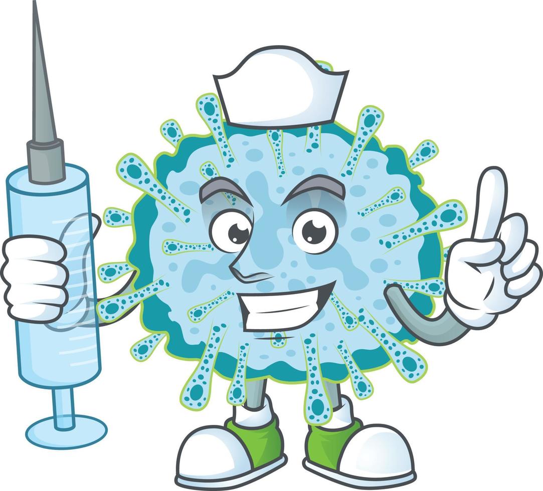 A cartoon character of coronavirus illness vector