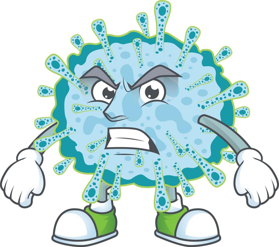 un dibujos animados personaje de coronavirus enfermedad vector