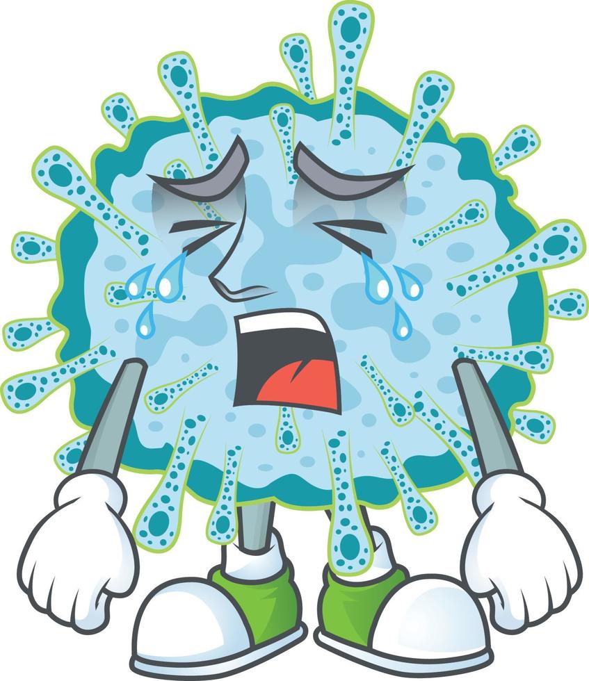 A cartoon character of coronavirus illness vector