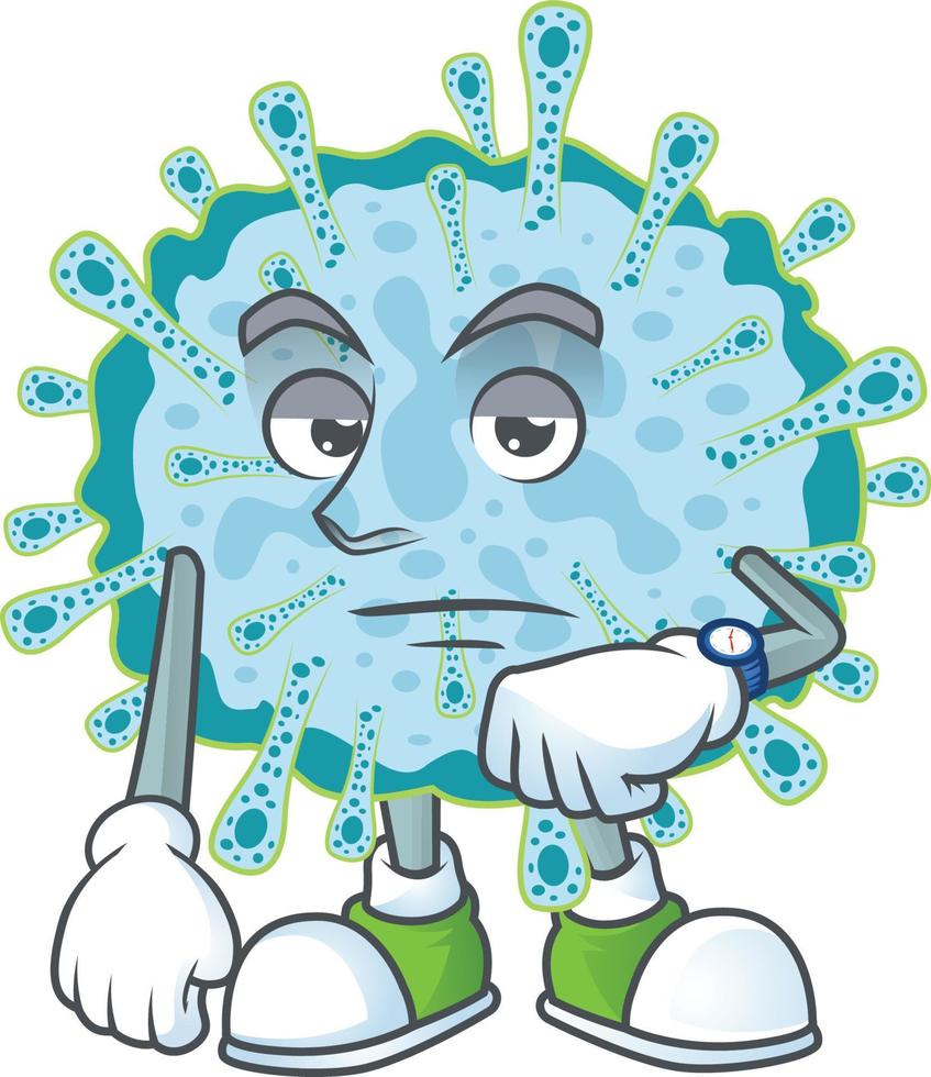 A cartoon character of coronavirus illness vector
