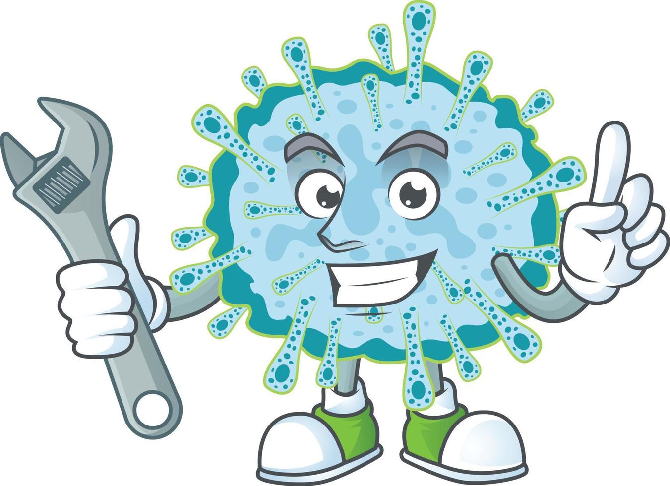 A cartoon character of coronavirus illness vector