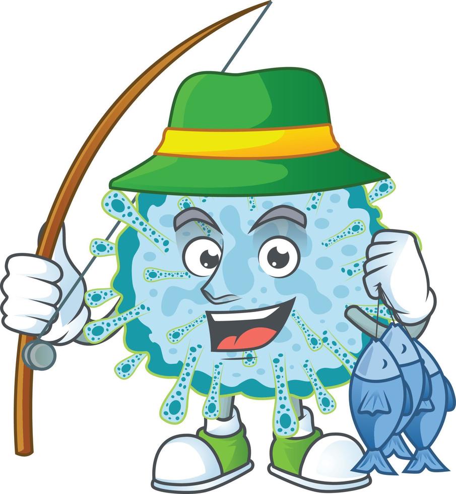 A cartoon character of coronavirus illness vector