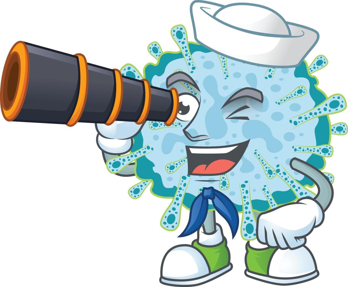 A cartoon character of coronavirus illness vector