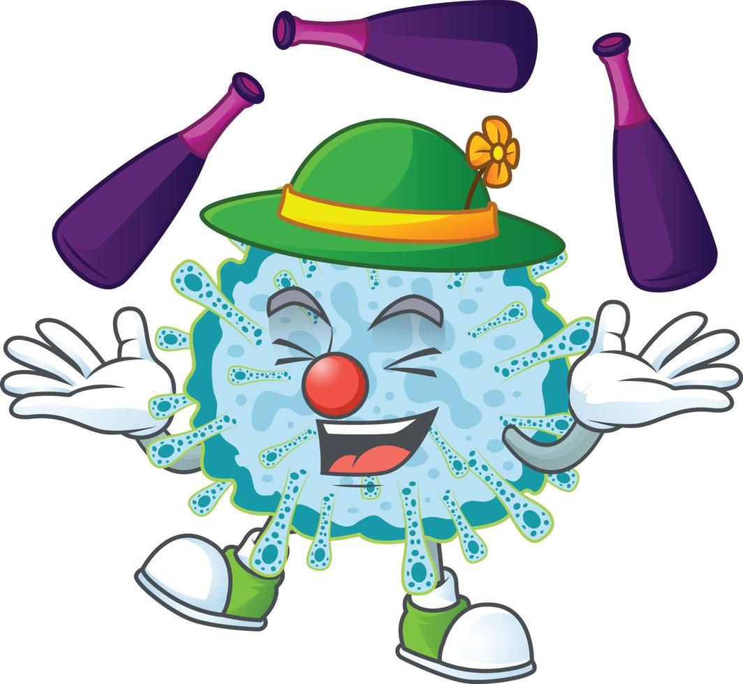 A cartoon character of coronavirus illness vector