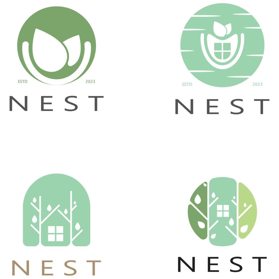 bird nest logo icon illustration design template, for bird farm, bird business, bird house, bird conservation with modern minimalist vector concept