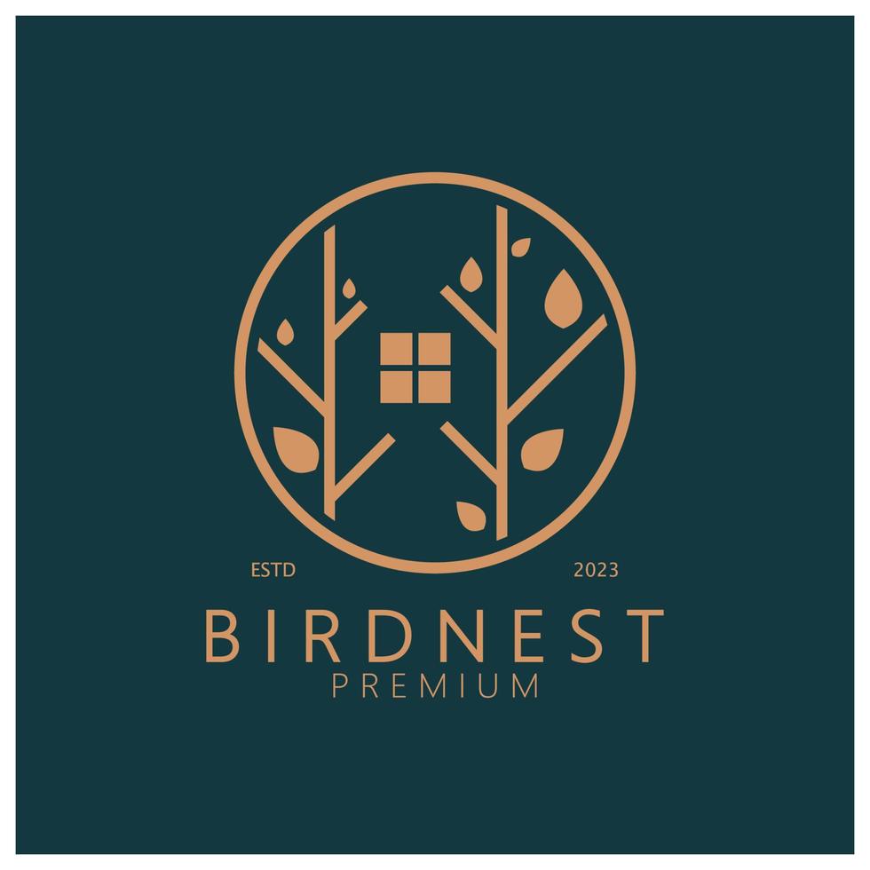 bird nest logo icon illustration design template, for bird farm, bird business, bird house, bird conservation with modern minimalist vector concept